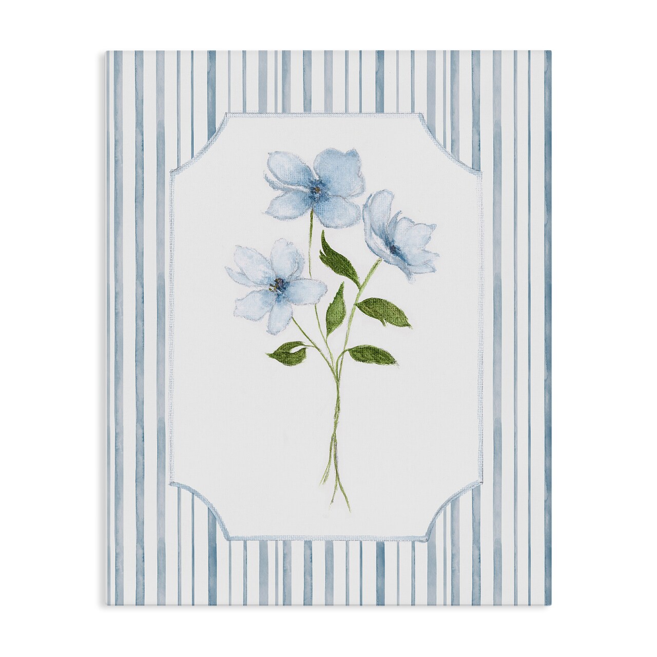 Stupell Industries Soft Blooms & Stripes Canvas, design by Tava Studios